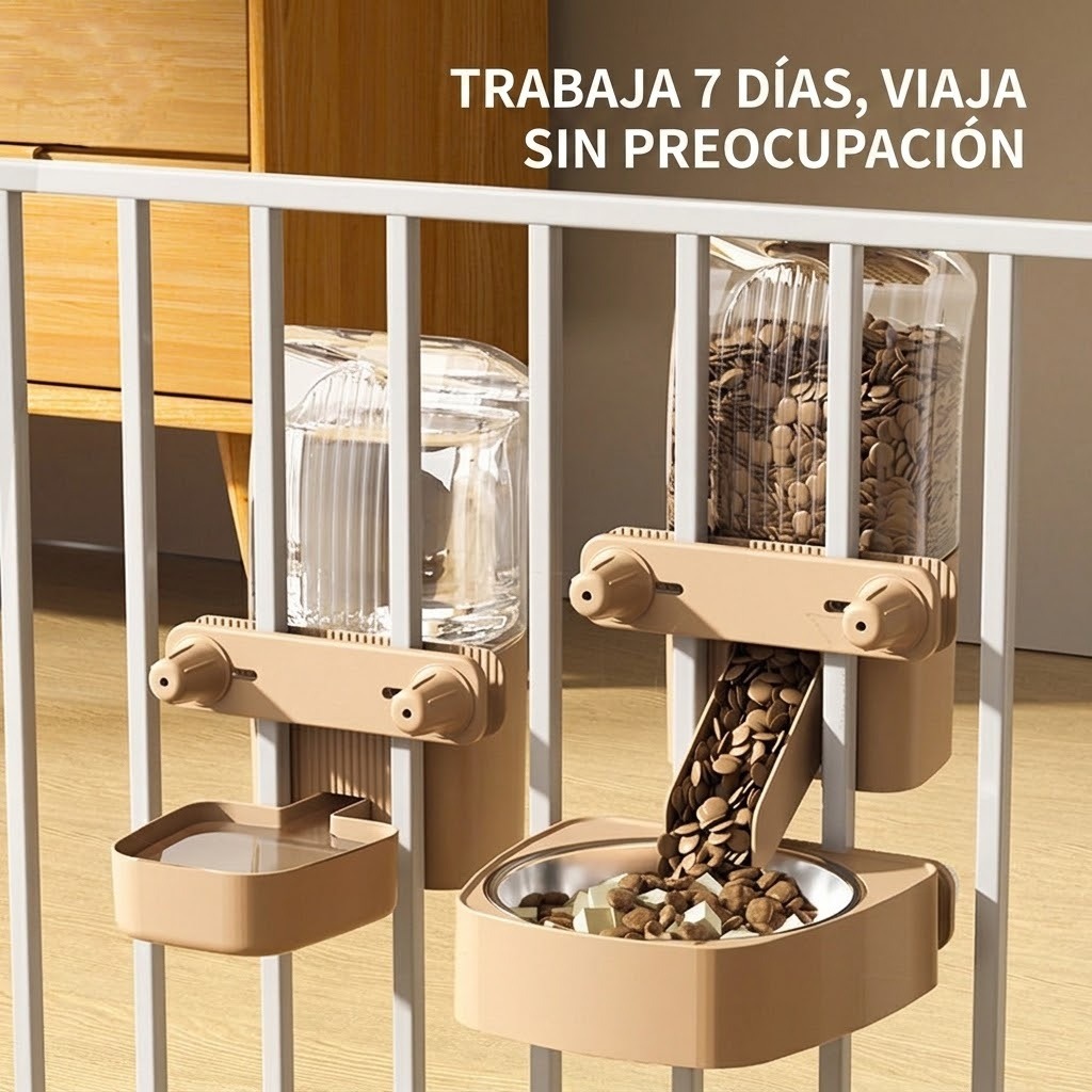 Comedero Y Bebedero Autom&aacute;tico Para Mascotas - Jaula Colgante