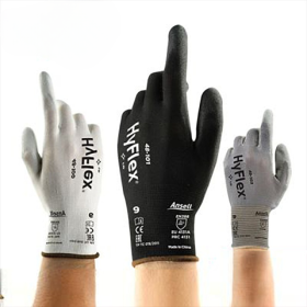 Guantes de Trabajo Antiest&aacute;ticos Ansell HyFlex Nylon Poliuretano Antideslizantes Resistentes al Desgaste Hombres Mujeres