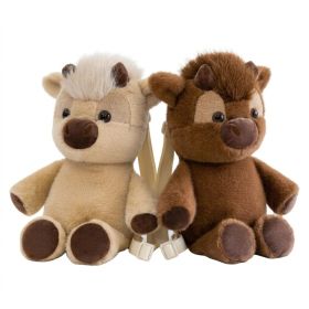 Bolso Tipo Mochila de Peluche con Forma de Vaca