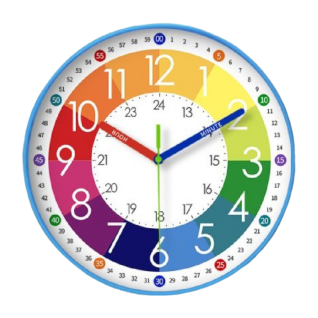 Reloj de Pared Educativo Arcoíris Silencioso para Niños y Estudiantes - Aprendizaje Divertido sin Perforar - Decoración Habitación Infantil