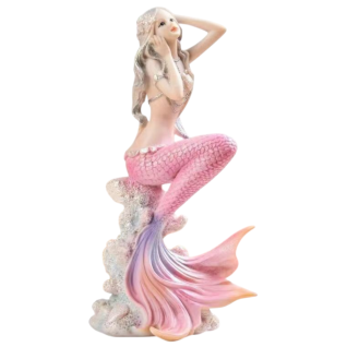 Adorno Sirena Resina Decoración Pecera Hogar - Figurina Sirena Acuática Paisajismo Decoración Hogar