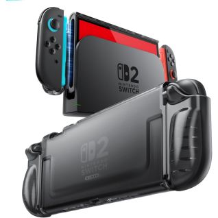 Funda Protectora Transparente Mate SUPCASE para Nintendo Switch 2da Generación - Anticaídas, Ligera, Silicona Suave, Cobertura Completa, Diseño Ergonómico