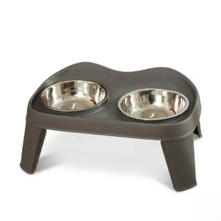 Comedero Doble Perros Grandes Acero Inoxidable Antivuelco 