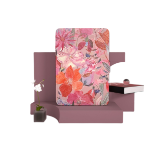 Funda Protectora Kindle Paperwhite 4 KPW4 Flor Pintura Al Oleo Magnética Anticaída