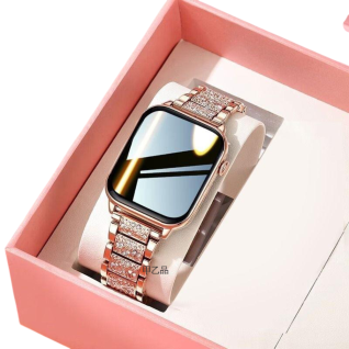 Reloj Inteligente Mujer Moda Dorado Resistente Agua Sincroniza Celular Ritmo Cardíaco Presión Arterial
