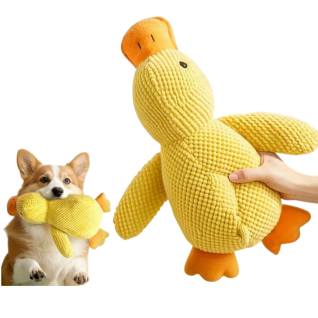 Peluche Sonoro Antiestrés Para Perros Pato Amarillo - Juguete Divertido para Mascotas