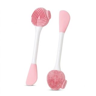 Cepillo Limpiador Facial Silicona Doble Cara Suave Lavado 
