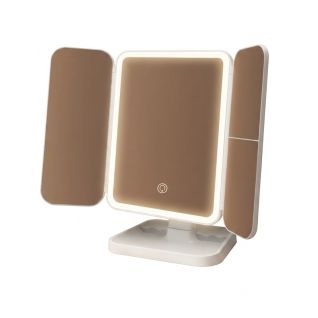 Espejo De Maquillaje Plegable LED Con Luz Ajustable