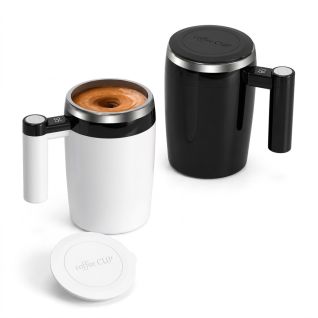 Taza auto batible con pantalla digital recargable
