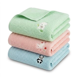 Toallas para Bebé 100% Algodón Antibacteriano, Alta Absorción y Secado Rápido, Suaves e Hipoalergénicas con Bordado Infantil 