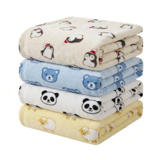 Manta felpa con estampado de oso y panda para oficina