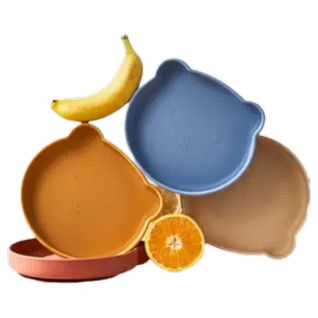 Plato infantil silicona diseño ositos vajilla segura