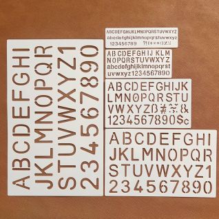 Plantilla de letras y números huecos para decoración