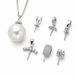 Fornitura Para Colgante De Platino Pt900 Con Zirconia Para Perlas