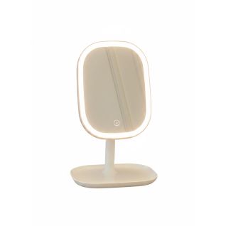 Espejo de maquillaje LED de escritorio con 3 tonos de luz