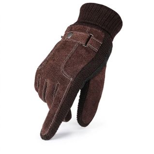 Guantes De Gamuza Y Tela Para Hombre Térmicos De Invierno