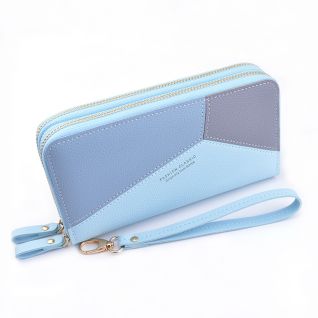 Cartera Bolso Mujer Cremallera Doble Espacioso Tarjetero Colores
