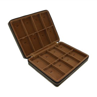 Estuche organizador de joyería portátil con cremallera