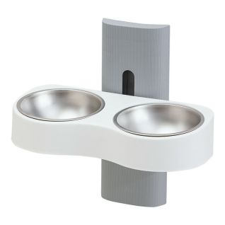 Cuenco Doble Acero Inoxidable Colgante Pared Gato Perro Ajustable Antigolpes Negro