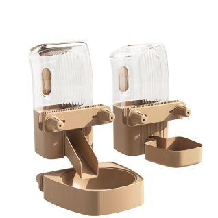 Comedero y Bebedero Automático para Mascotas - Jaula Colgante para Perros y Gatos con Tazón de Acero Inoxidable y Dispensador de Agua Grande - Ideal
