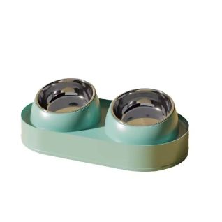 Cuenco Doble Inoxidable para Gatos y Perros con Elevación Ergonómica - Anti-Vómito y Protección Cervical