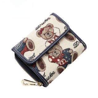 Cartera Pequeña Plegable con Diseño de Oso