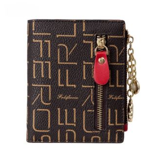 Cartera Plegable Pequeña con Cremallera y Tarjetero