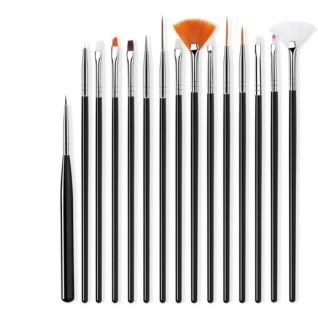 Set 15 Pinceles Uñas Gel Manicura Profesional Arte Nail Art
