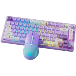 Teclado Inalámbrico Silencioso Bluetooth RGB con Mouse - Portátil para Oficina y Gaming