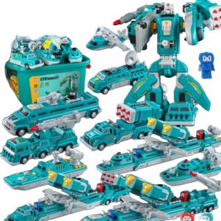 Constructor Magnético Robot Transformador Tipo King Kong con Vehículos y Aviones para Niños - Regalo de Cumpleaños