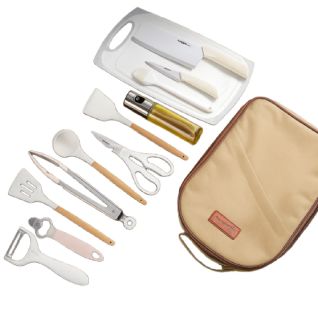 Set vajilla cocina camping completo con bolsa organizadora