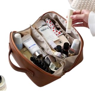 Bolsa cosmética organizadora de maquillaje con compartimentos
