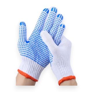 Guantes de Trabajo Antideslizantes Puntos Azules Resistentes y Duraderos | Para Construcción, Jardín y Hogar