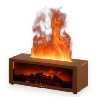 Difusor Humidificador Llama Falsa Fuego Realista, Luz Nocturna Aromaterapia Ultrasónico Silencioso