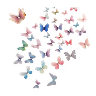 Mariposas chifón 3D decoración 