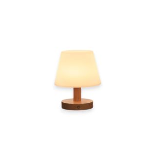 Lámpara de Mesa Japonesa Crema para Dormitorio, Lámpara de Noche con Base de Madera