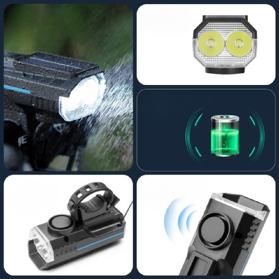 Faros Solares Recargables LED para Bicicleta